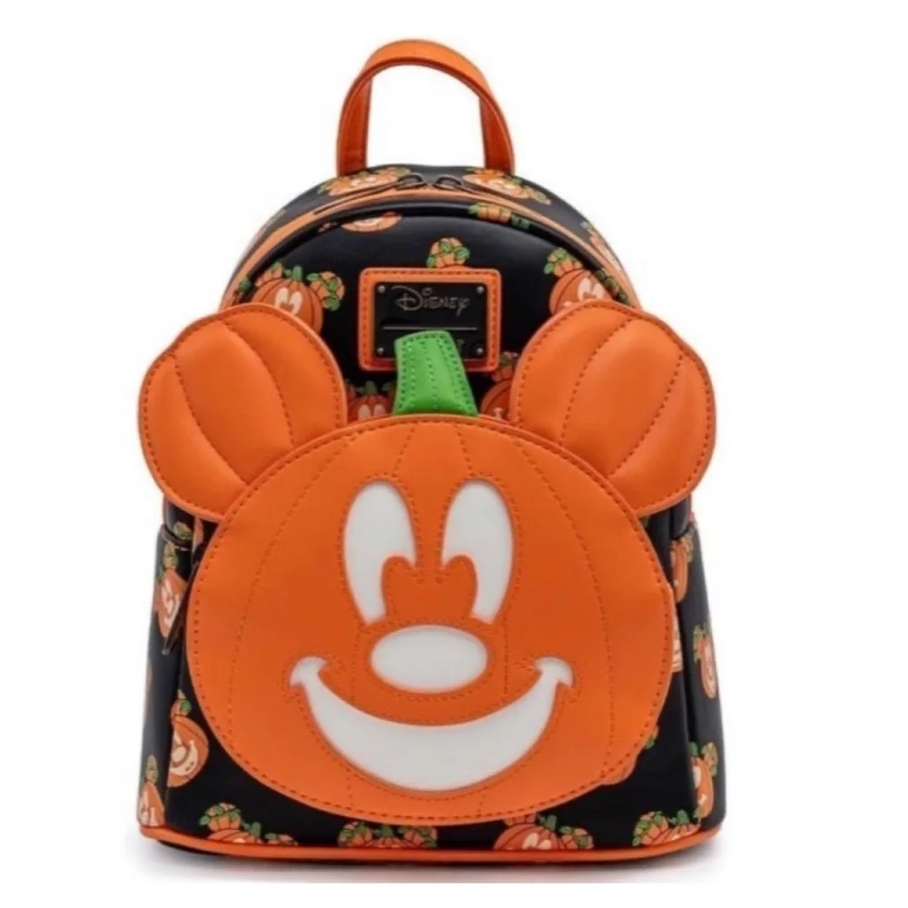 Loungefly Disney Mickey-O-Lantern Mini Backpack‎ And Pin